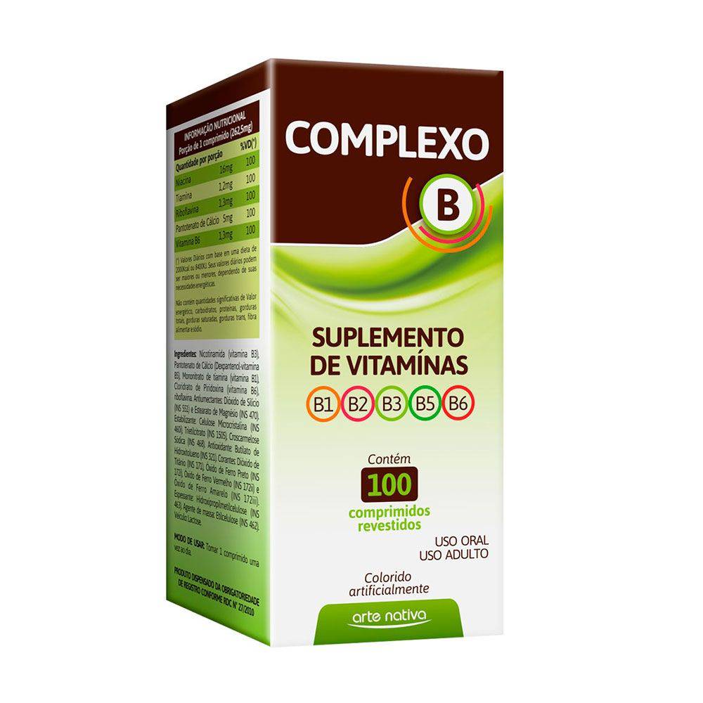 Suplemento Vitaminas Complexo B 100 Comprimidos ARTE NATIVA